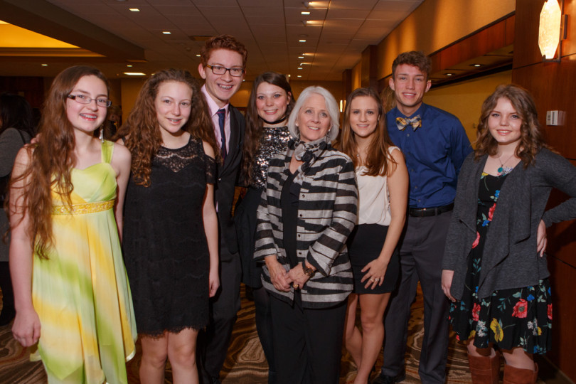 Ellie White, Emma Fey, Alex Orizaba, Hannah Fey, Susie Hummell, Christina Finch, and Connor Oelschig, and Cecilia Polumbus.  The 2017 Brass Ring Luncheon, benefiting The Barbara Davis Center for Diabetes and The Guild of the Children's Diabetes Foundation, at Denver Marriott City Center in Denver, Colorado, on Friday, March 24, 2017. Photo Steve Peterson